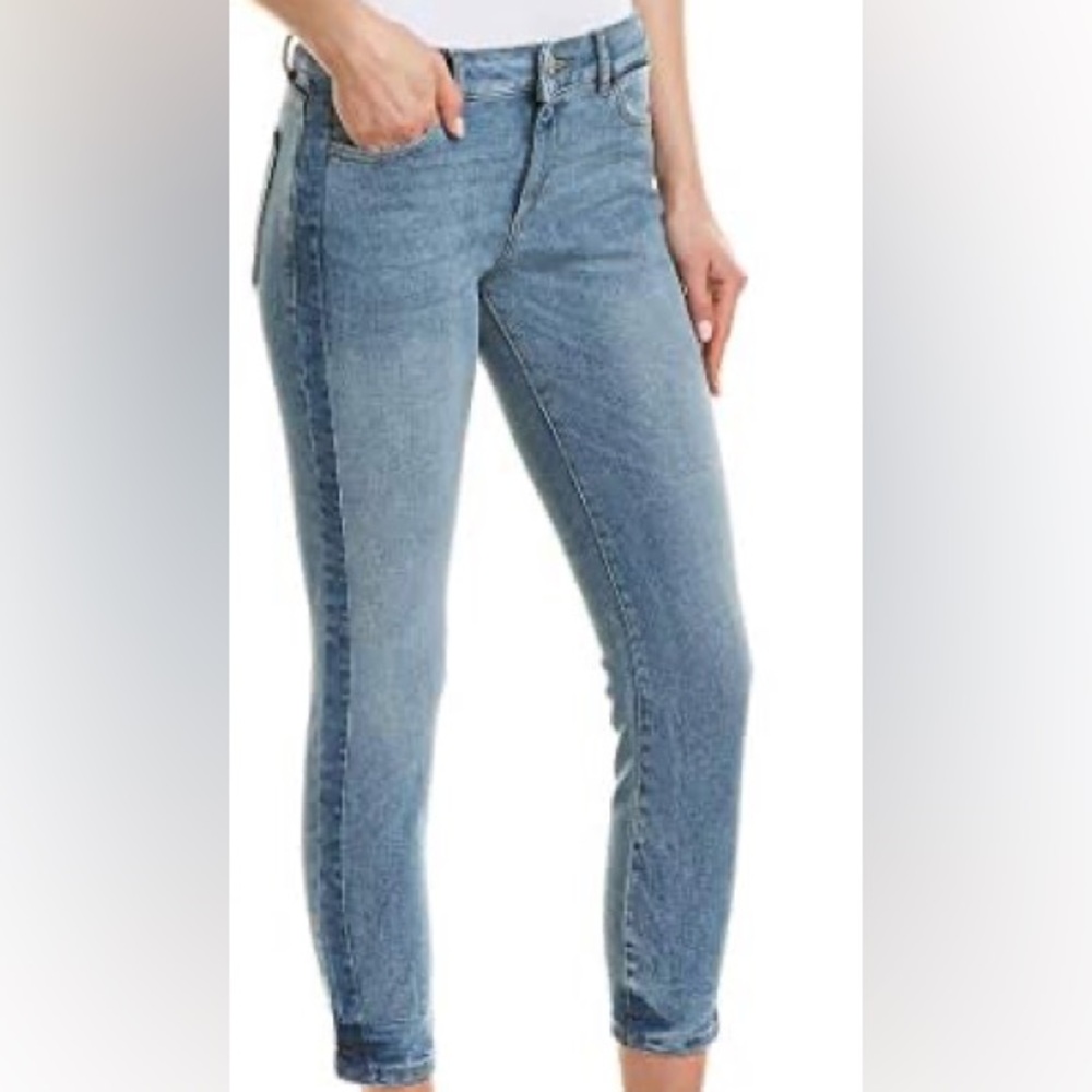 Dl1961 Florence Instasculpt Crop Belmont Skinny Mixed Denim Jeans